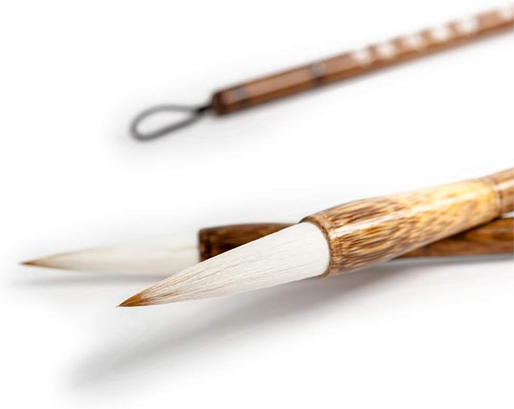 High-Grade Shanlian Hubi Fine Chinese Calligraphy Brush Set- Wolf Goat Hair Doubled Both Brush