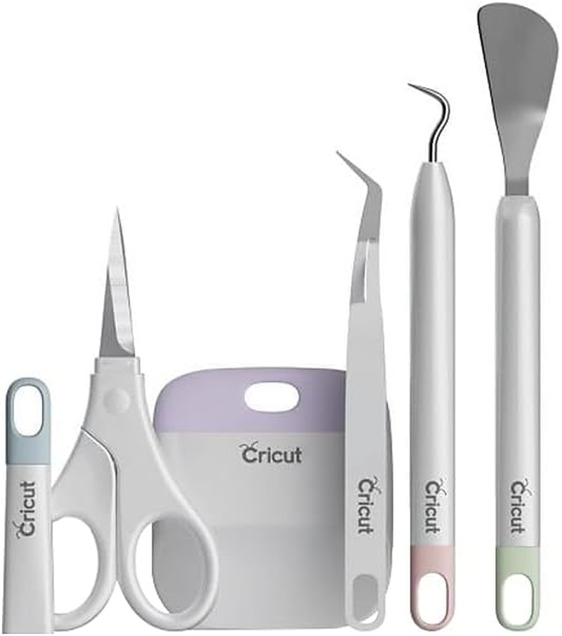 Cricut Basic Tool Set - 5-Piece Precision Tool Kit for Crafting and Diys, Perfect for Vinyl, Paper & Iron-On Projects, Great Companion for Cricut Cutting Machines, Gray