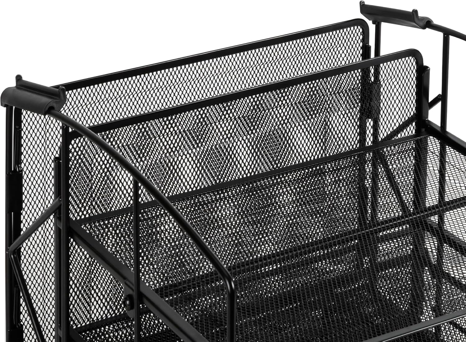 Amazon Basics Rectangular Desk Organizer 3 Tray W/Sliding Drawer and Hanging File Holder, Black image number 1