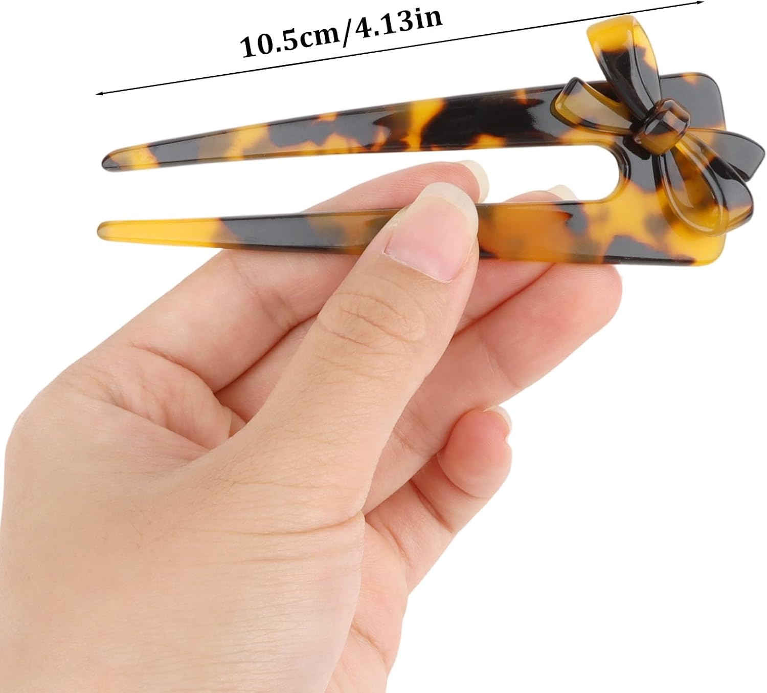 Srotmirw Bow Hair Pins, Pack of 3 U-Shaped French Pin in Hair Accessories for Women and Girls in Daily Clothing image number 4