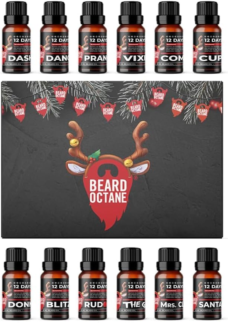 Beard Octane Holiday Beard Oil Gift Set - for Guys - Advent Calendar for Men image number 1