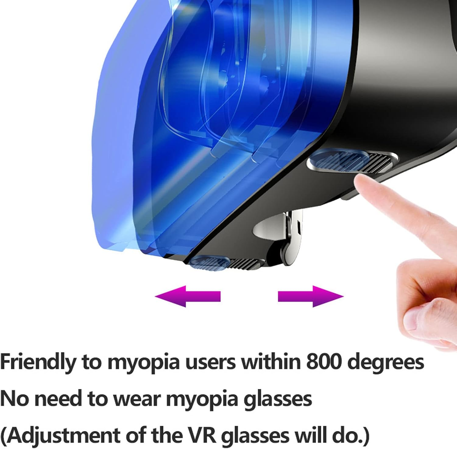 3D VR Glasses, 3D VR Virtual Reality Headset Eye Object Distance Adjustment Comfortable with Remote Controller for Mobile Phone image number 3