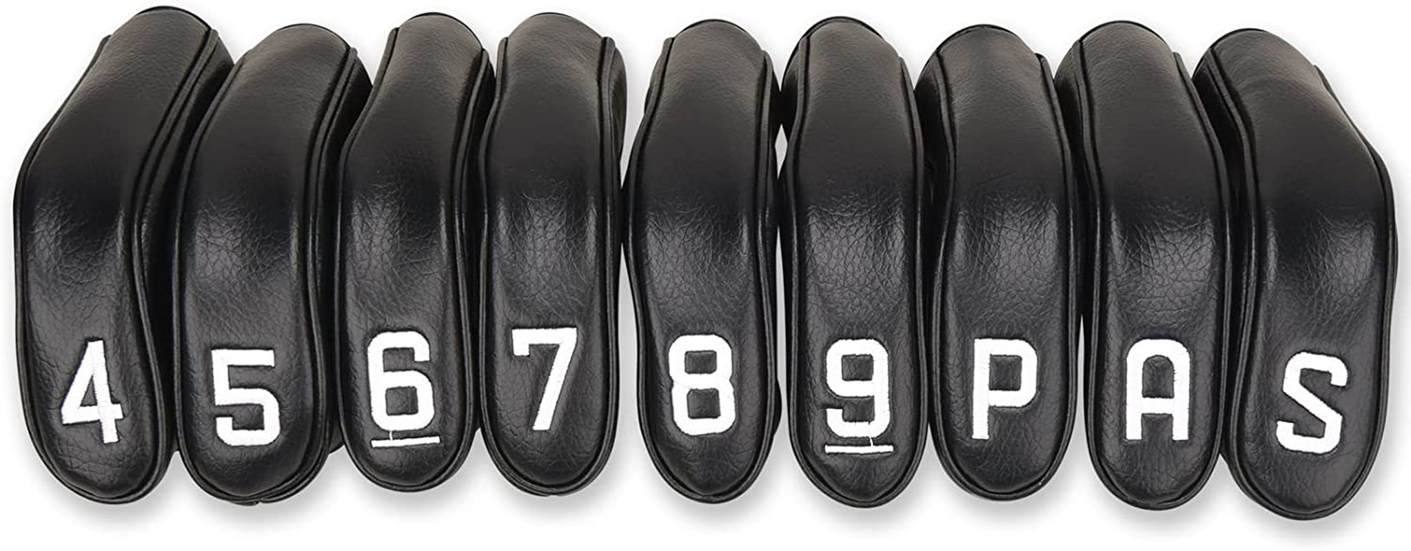 BIG TEETH Golf Hybrid Iron Head Cover 9Pcs Hybrid Head Covers Set Long Hybrid Iron Covers, Golf Club Covers W/Big NO. for Cleveland Launcher, Cobra T Rail Hybrid Irons