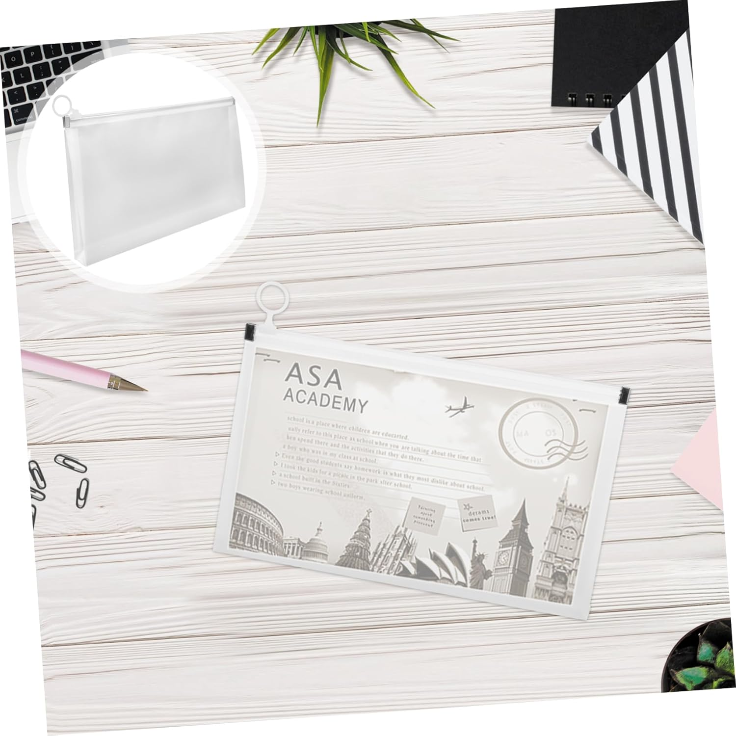 NUOBESTY 4Pcs Bill Storage Bags Zipper File Organizer Document Holder for Office Bills Money Bags Zipper Safe File for Portable Documents image number 1