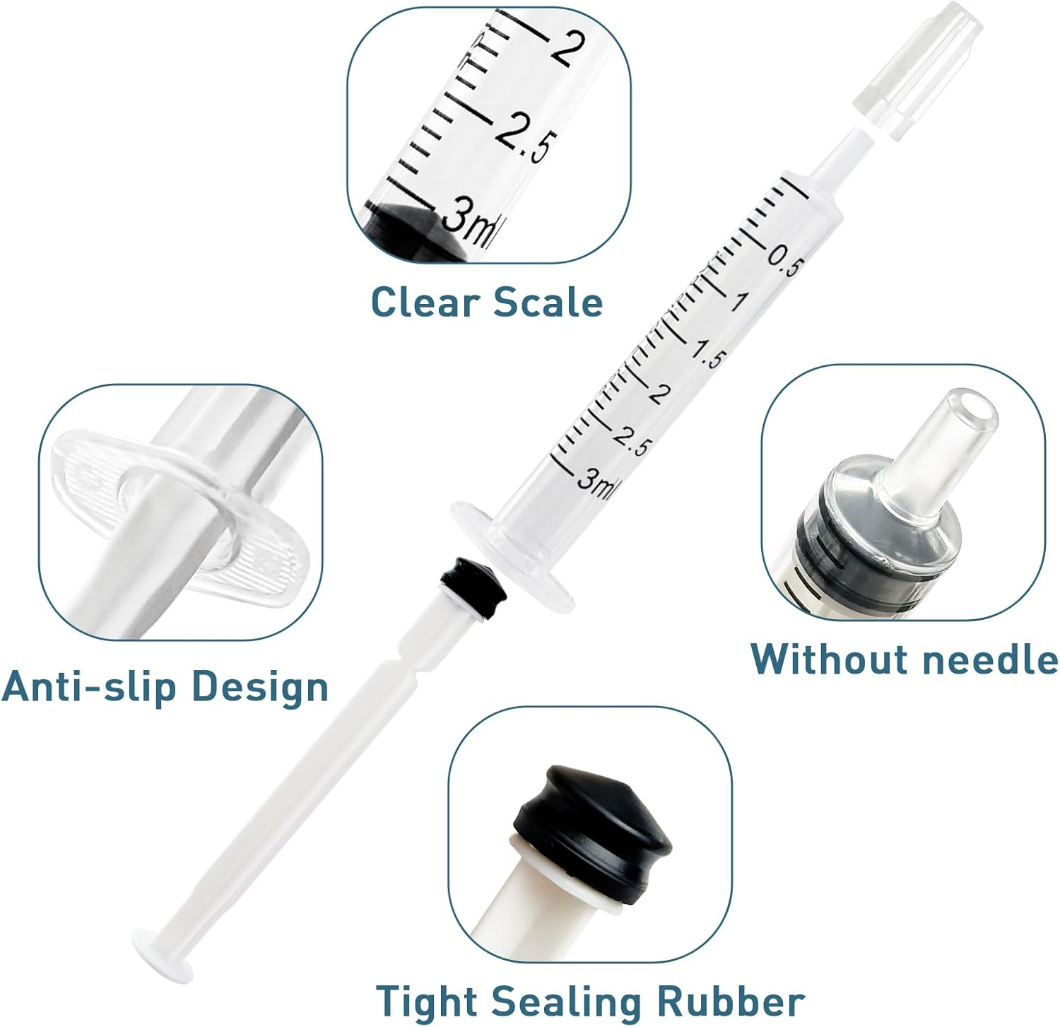 50 Colostrum Collector Sets Include 3Ml without Needle Colostrum Syringe with Cap, Sticker, Clear Ziplock Bag and a Measuring Cup image number 4
