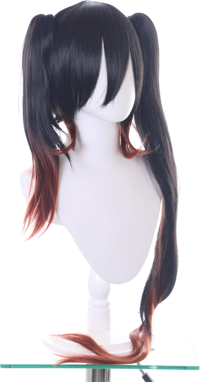 PL-147 Tokisaki Kurumi Date a Live Black Brown 120 Cm Twin Tail Clips Lolita Cosplay Wig Anime Manga image number 1