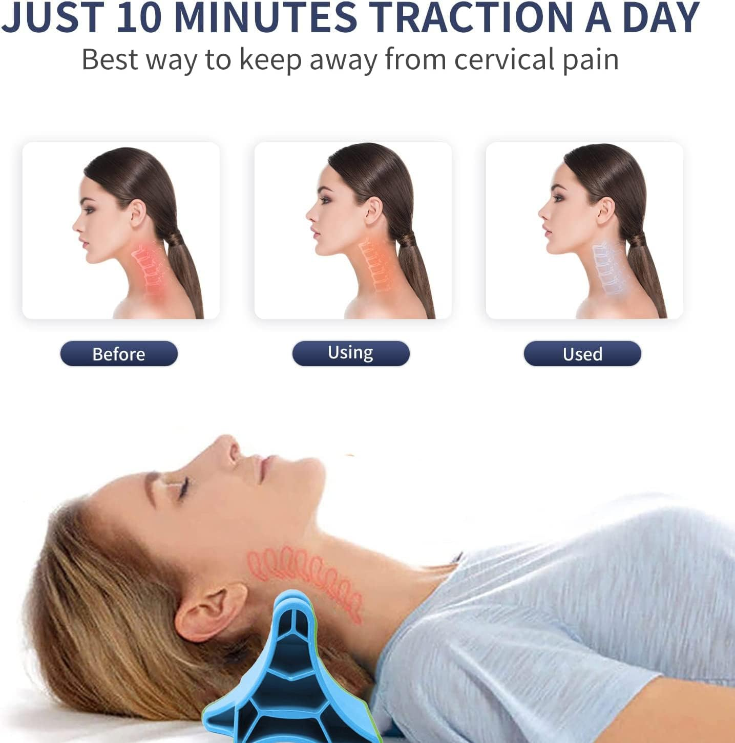 Occipital Release Tool, Portable Cervical Vertebra Suboccipital Release Device, Handheld Deep Muscle Trigger Acupressure Point Massager, Pain Relief for Headache Migraine Neck Shoulders Back (Blue) image number 3