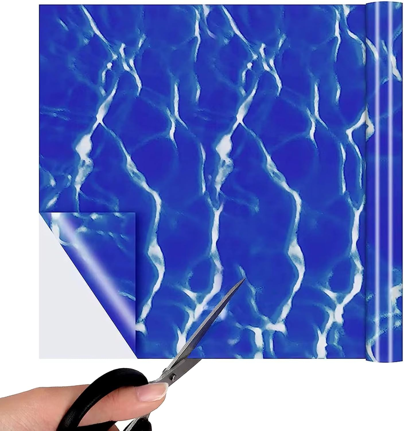 CHEUNGHAO Vinyl Pool Liner Patch Self-Adhesive PVC Repair Patch Rectangle Pool Repair Patch for Swimming Pools Inflatable Boat(Blue,12 X 40 Inch) image number 6