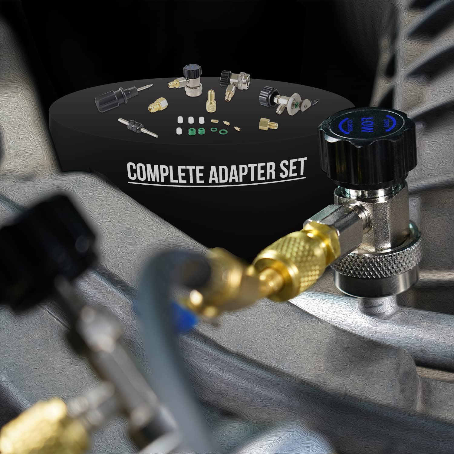 Lichamp HVAC Gauges with Hoses, AC Manifold Gauge Set R410A R134A R12 R22 Refrigerant Gauges