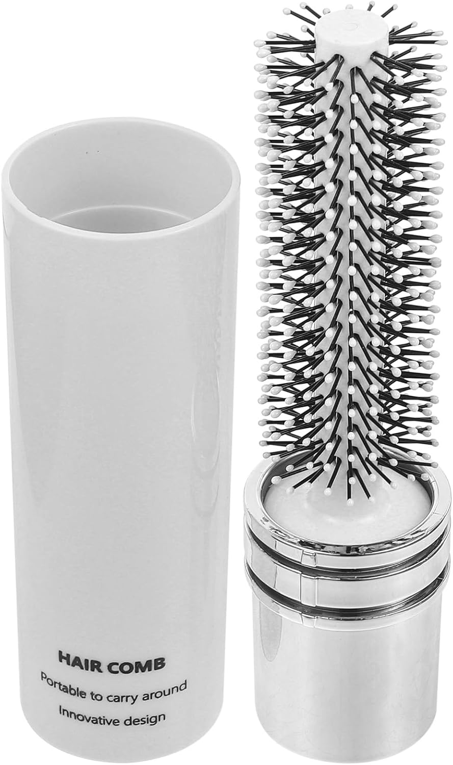 2Pcs Retractable Small Hair Brush for Blow Drying Styling Roller Hairbrush for Women and Curly Hair Compact Travel Hairbrush