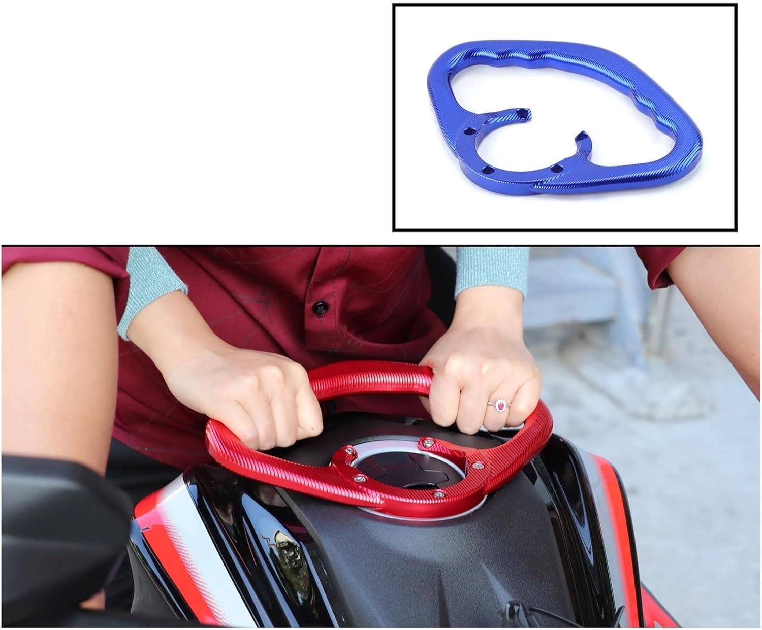 Fuel Tank Handle Compatible with GSXR GSX-R 600 750 1000 1300 K2 K3 K4 K5 K6 K7 K8 K9 K11 Motorcycle Rear Passenger Armrest (Color : Black)