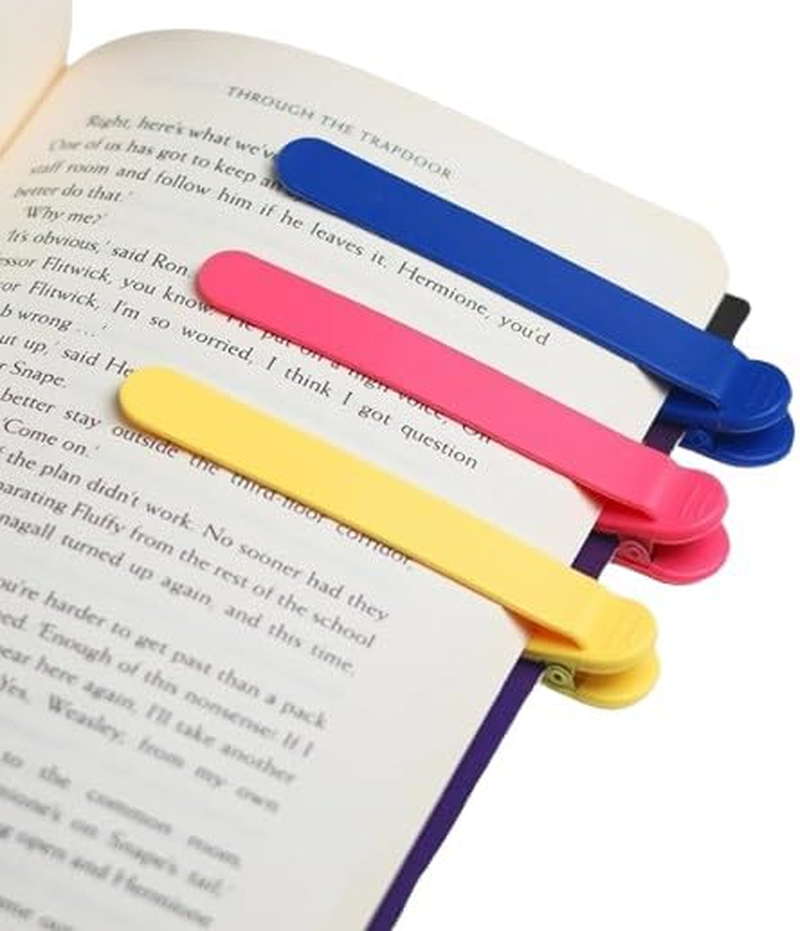 YC-GREHUN 3Pcs Silicone Automatic Bookmarks, Book Marks Gifts for Reading Women, Men, Kids, Book Lovers, Readers, Unique Cute Book Accessories, Stay in Place and Follow as You Read image number 1