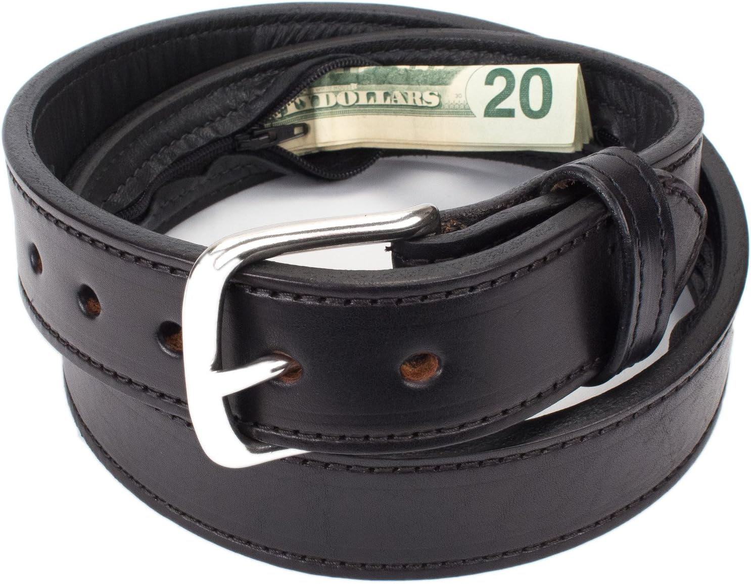 Hidden Money Pocket Travel Leather Belt