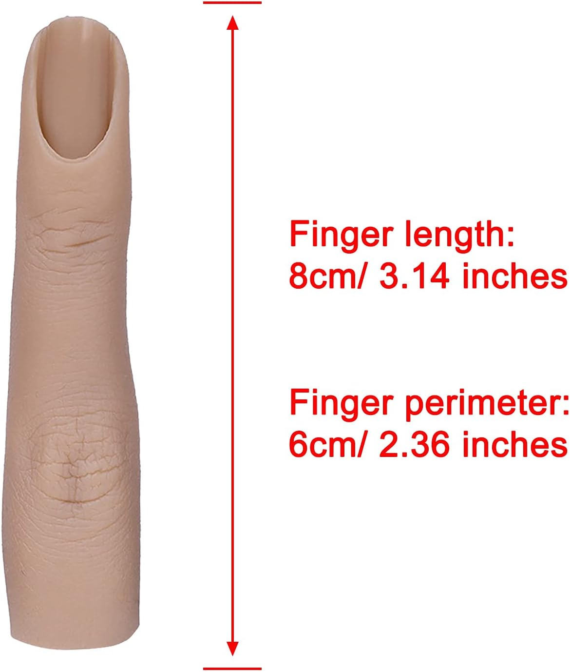 XMASIR Silicone Nail Practice Finger for Acrylic Nails, Fake Finger Training Model, Flexible Bendable Female Mannequin Life Size for Nail Art Display, Jewellery Ring Display image number 1