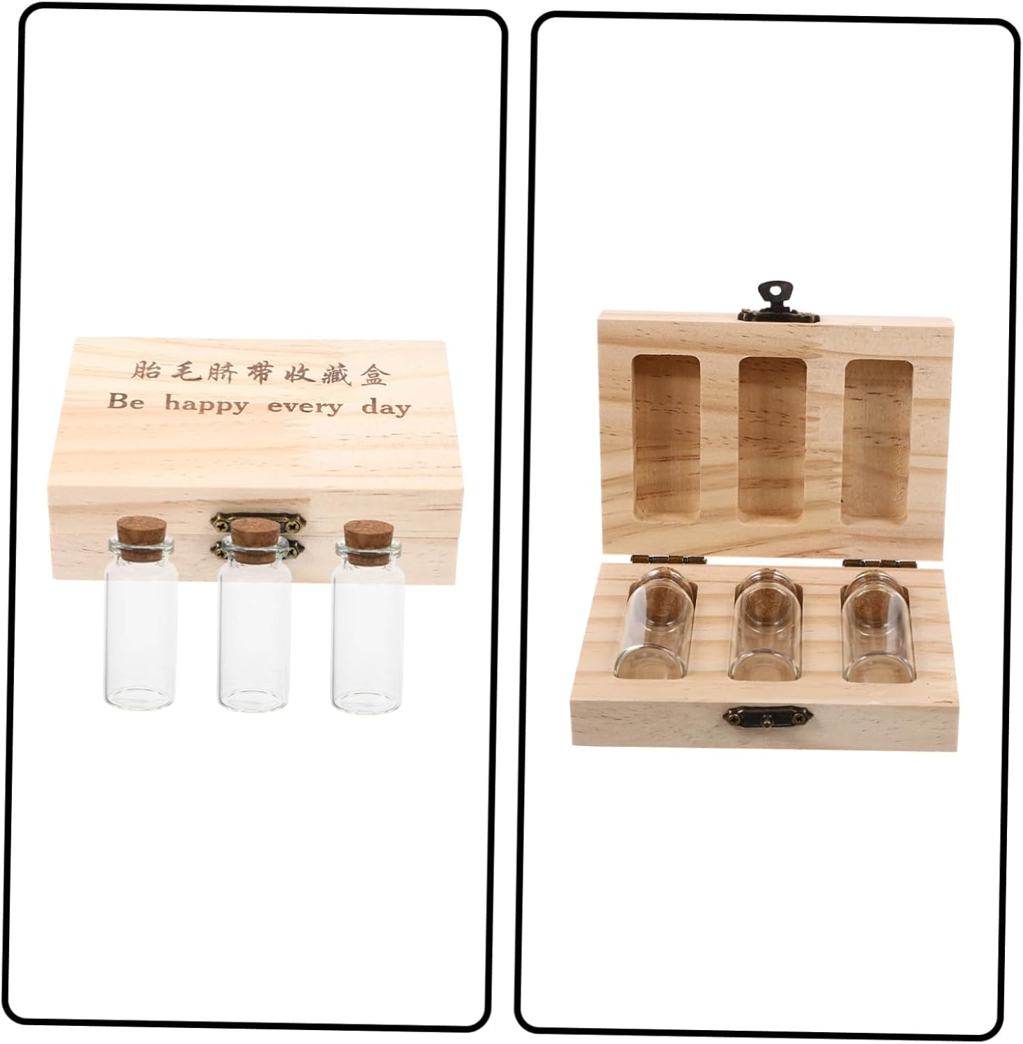 Fetal Hair and Umbilical Cord Keepsake Box Adorable Storage Bottle for Memories Shower Organizer for Teeth Hair Preservation Bottle Slot Design image number 2