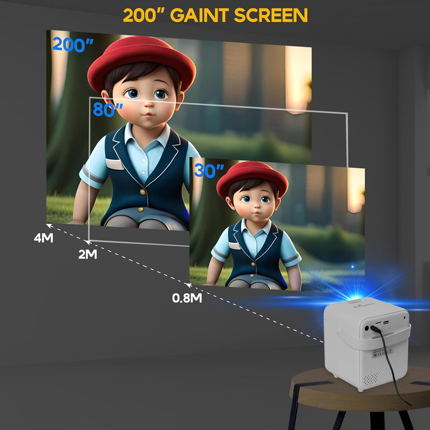 ALLIUMS Ultimate 9500Lumens HD 1080P Supported Projector, Top Projector Choice for Home Entertainment, Projector Excellence at Its Best, Discover the Future of Projector Technology image number 6