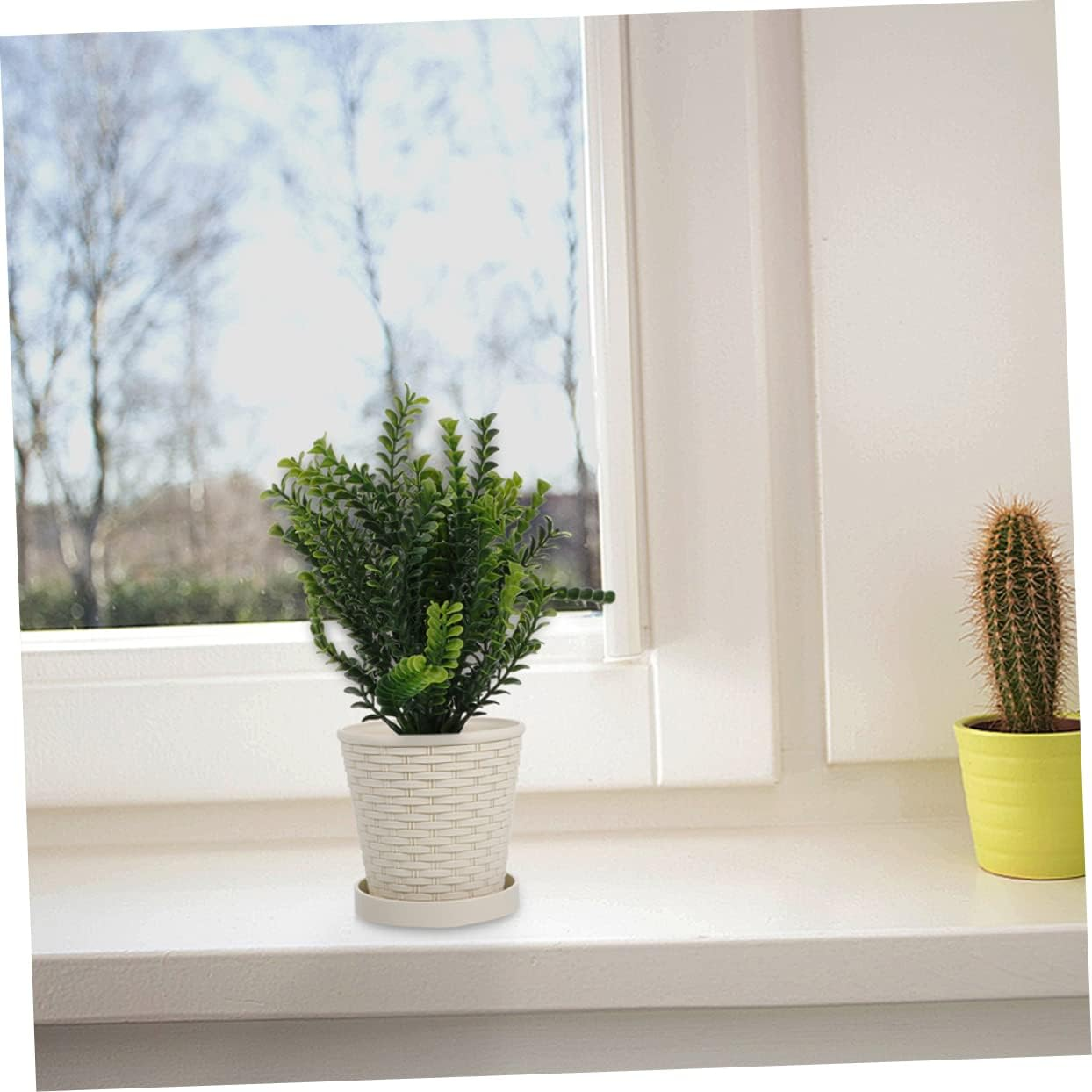 Outanaya Resin Flowerpot Plant Pot Indoor Outdoor for Gardening Vegetable Growing Pot Drainage Planter Box for Plants Decor image number 6