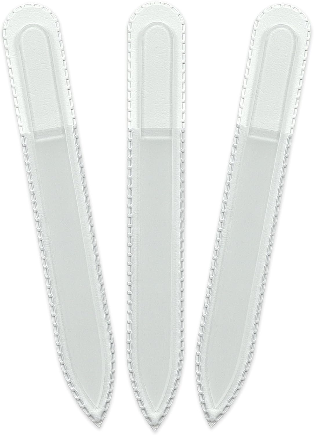 Mont Bleu Professional Glass Nail File - Genuine Czech Tempered Glass - Handmade - Premium Set of 3 Czech Crystal Nail File for Natural Nails