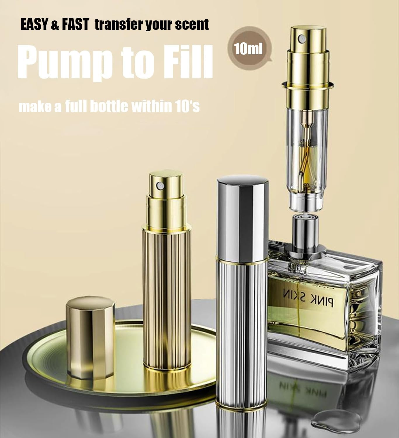 Travelofo Perfume Atomiser Travel Bottle, 10ML Refillable Spray Bottle Easy to Refill Empty Atomiser for Purse, Handbag, Pocket and Luggage (Red) - Black 2 image number 6