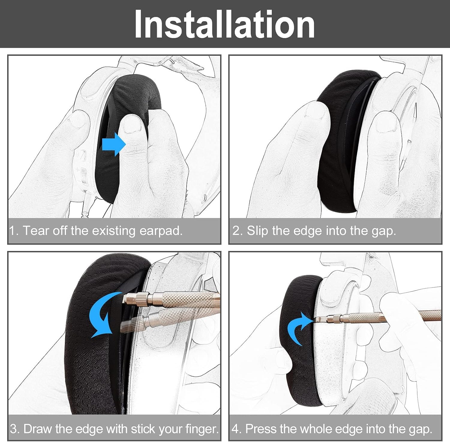 Yizhet 1 Pair 70 Mm round Replacement Faux Leather Ear Pads Compatible with Sony MDR Headphones (Diameter 70 Mm, Black)