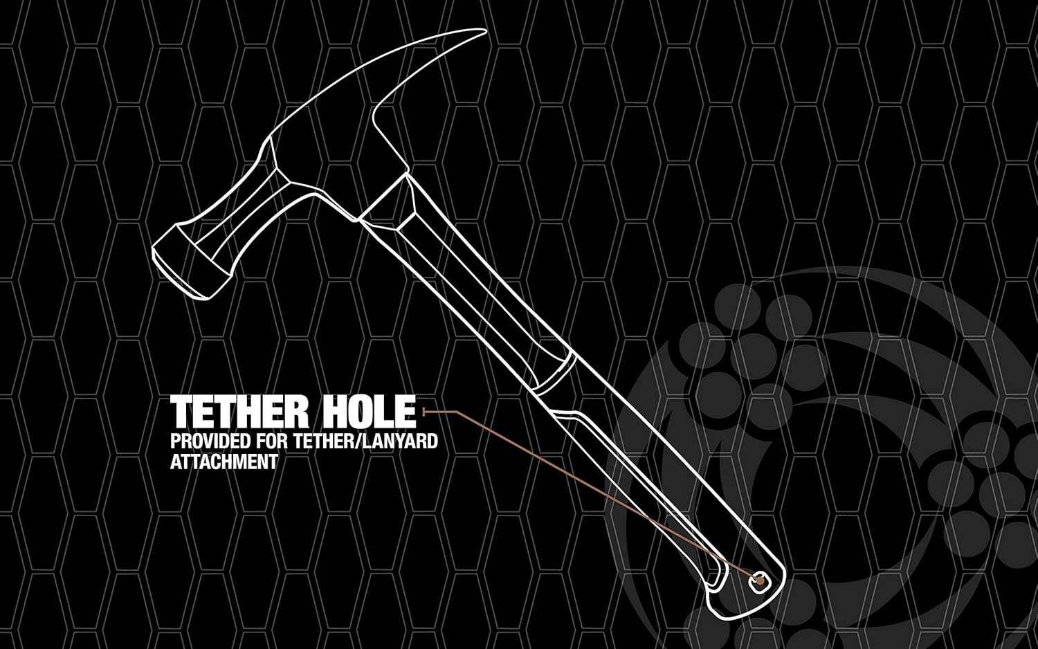 Southwire Bmeh-20 20 OZ. Heavy Duty Electrician'S Hammer; 20 Oz. Head with Smooth Face; Heavy Duty Drop Forged Steel Tether Hole for Safety; Lightweight Fiberglass Handle; 1.75 Lbs 65116840 image number 6
