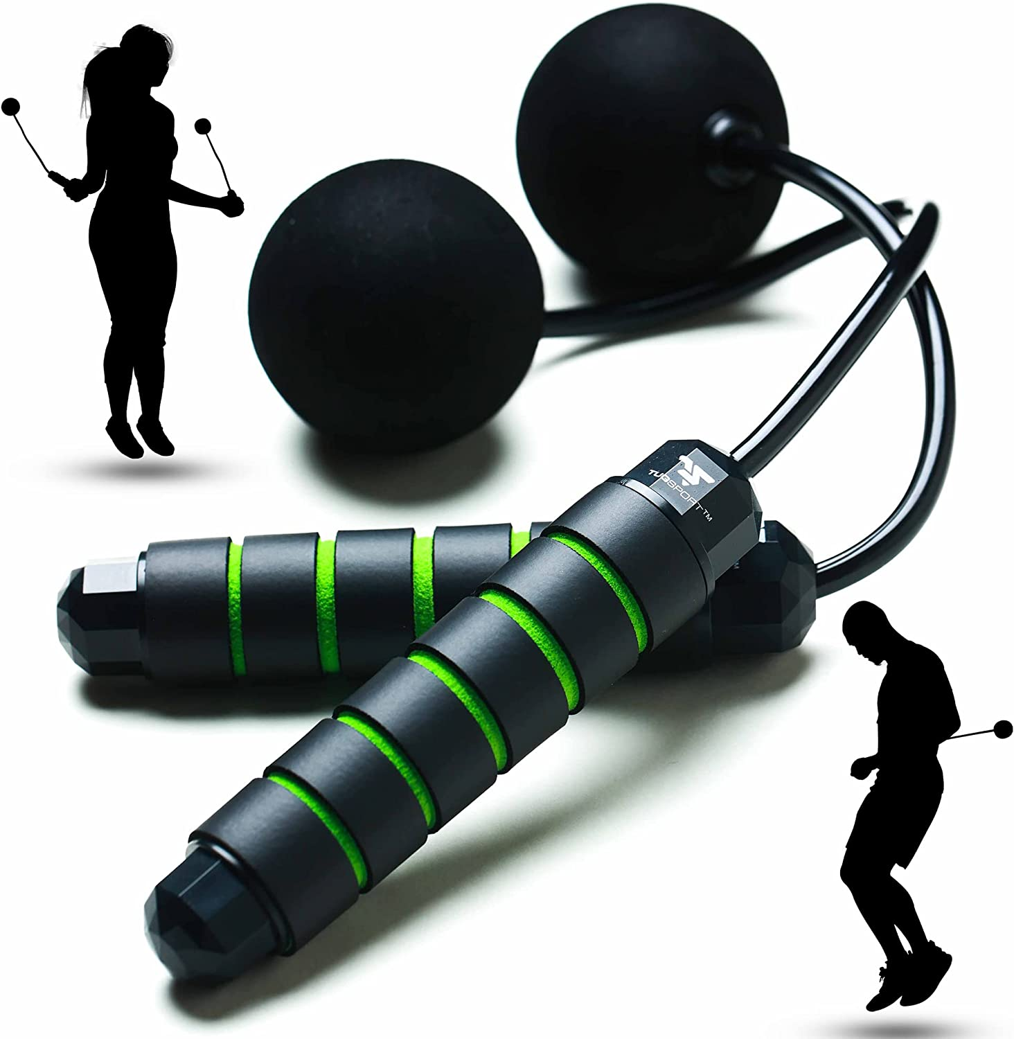 Weighted Cordless Jump Rope - Adjustable Length Ropes Ropeless Jump Rope for Beach Body - Eliminate Dad Bod with Indoor Jumprope - Cordless Jumping Rope Great for Improving Fitness in Small Spaces image number 3