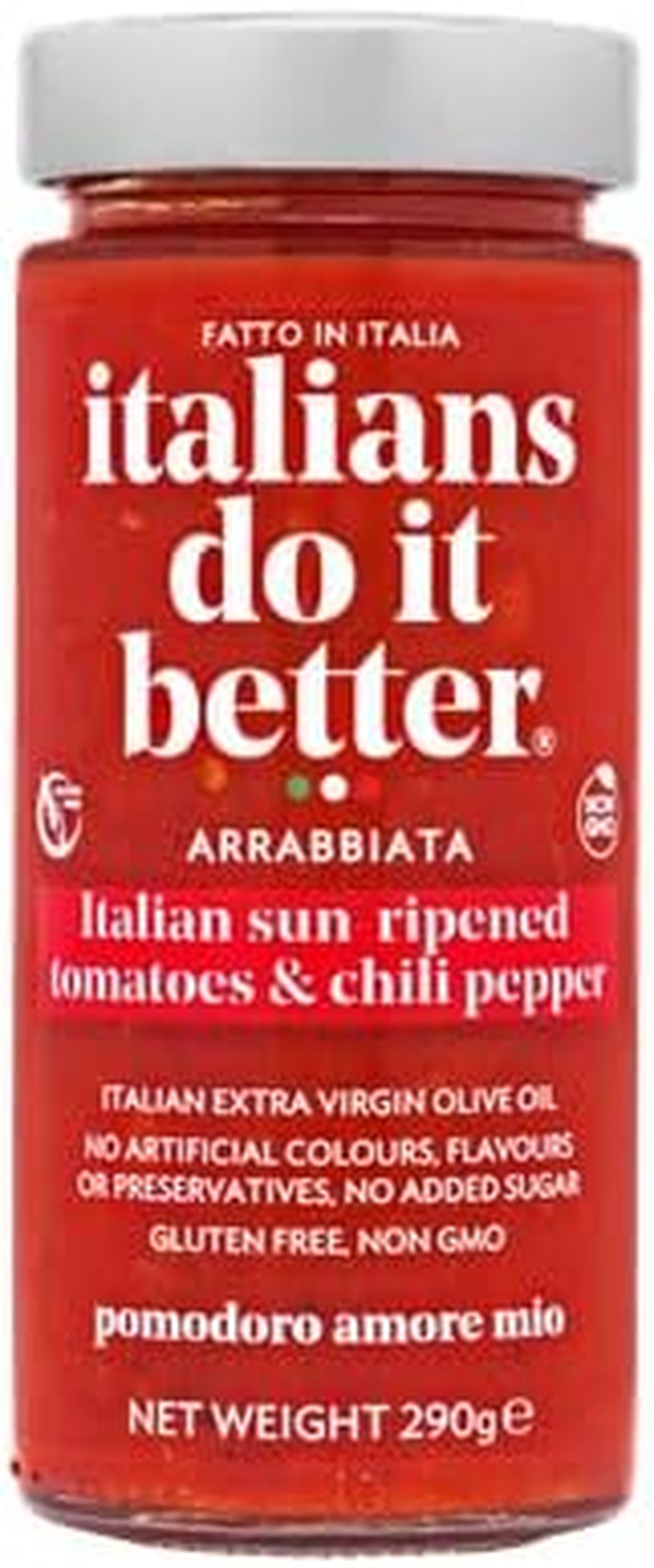 Italians Do It Better Pomodoro Sauce, 290G &ndash; Italian Pasta Sauce with Fresh Tomato and Basil, Ideal for Penne, Spaghetti, Traditional Tomato Sauce, Italian Made