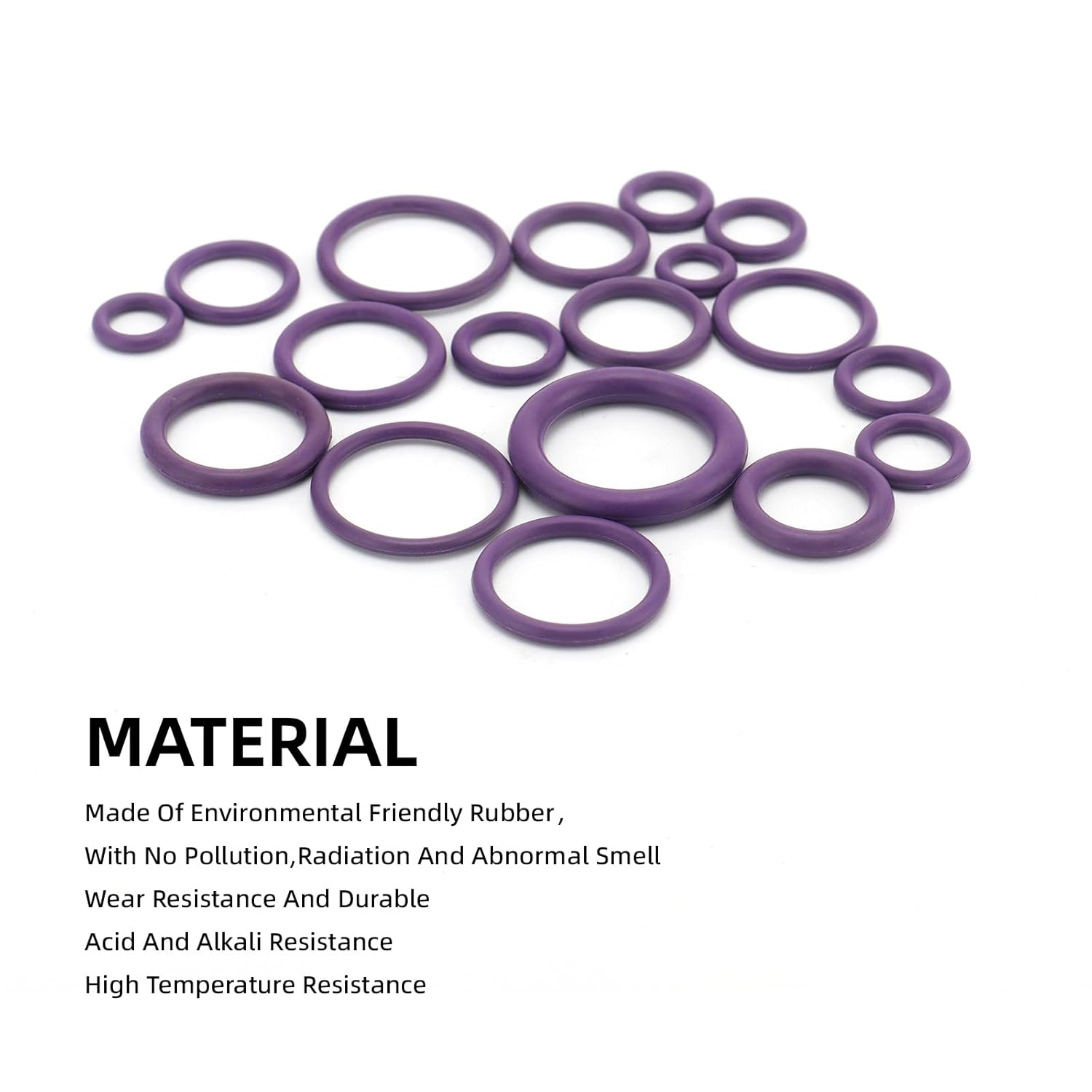 270Pcs O Ring Kit Rubber 18 Sizes O-Ring Car Auto Vehicle Repair Air Conditioning Compressor Seals Assortment Kit Purple