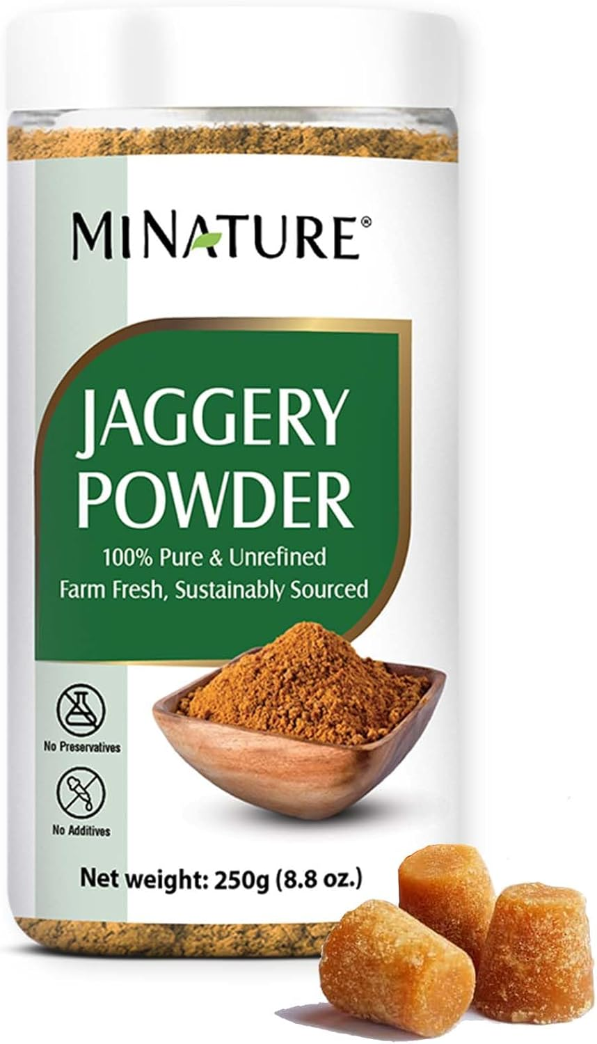Mi Nature Jaggery Powder | Pure & Unrefined Farm Fresh Sugarcane Gur/Gud |Rich in Vitamins & Minerals |Natural Sweetener & Sugar Substitute| No Additive & Preservative |250G(8.81Oz) image number 4