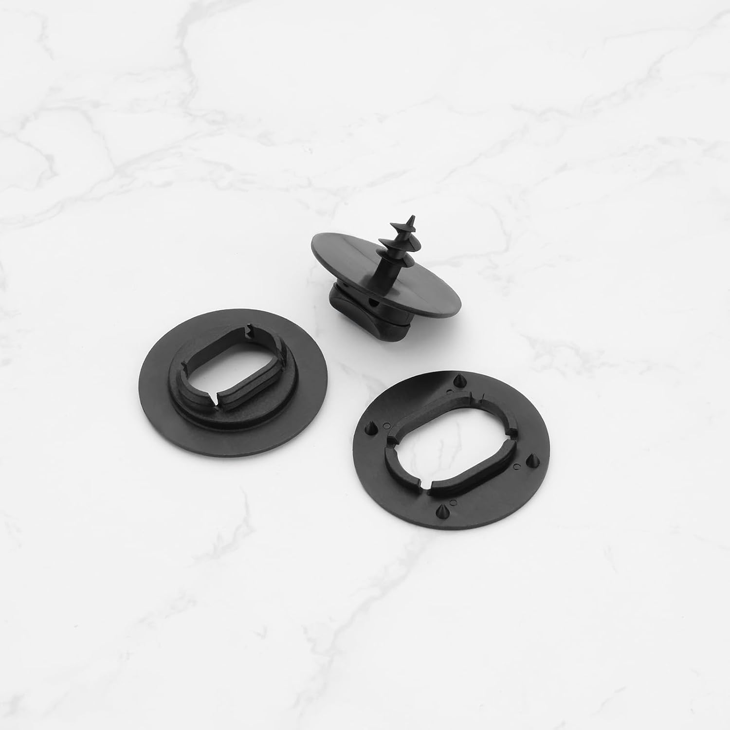 Ecsing 4 Sets of Car Floor Mat Brackets Hole Rotation Buttons Foot Mat Fixing Clips 3D0864851B 3D086485171N Compatible with Volkswagen Compatible with Skoda image number 2