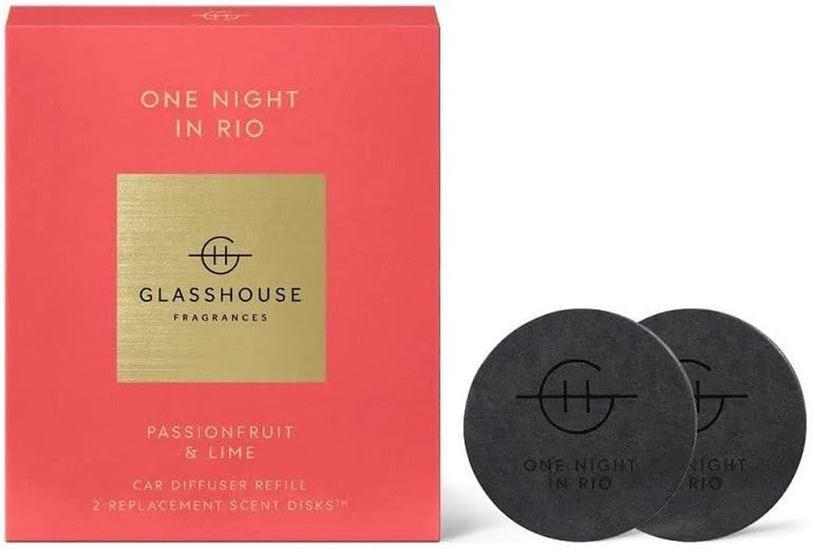 Glasshouse Fragrance One Night in Rio Car Diffuser Scent Disk (Pack of 2)