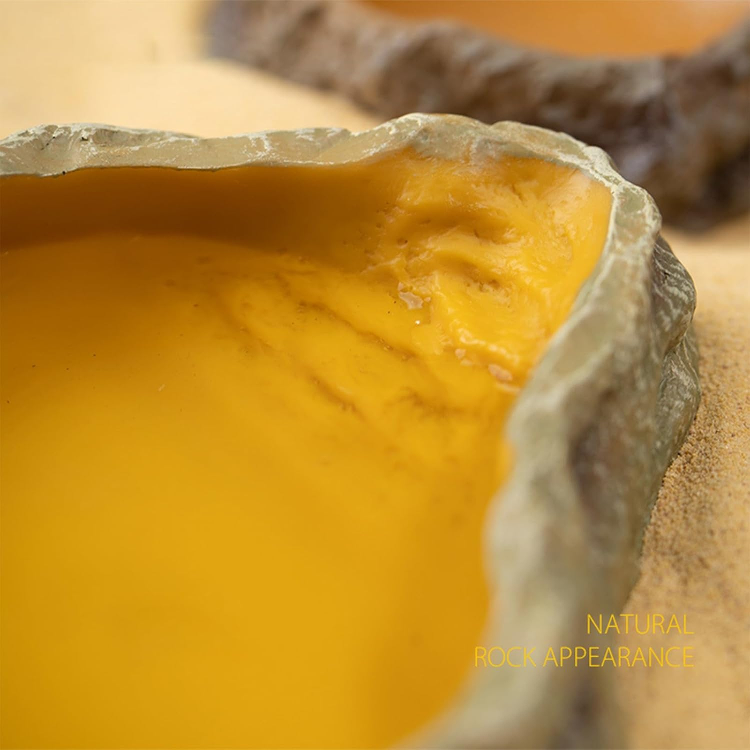 Reptile Water Bowl Large, Resin Water Dish Food Bowl for Tortoise Lizard Frog Terrapin Gecko Spider Scorpion Reptile Drinking Bowl Water Tray 26X20Cm image number 2