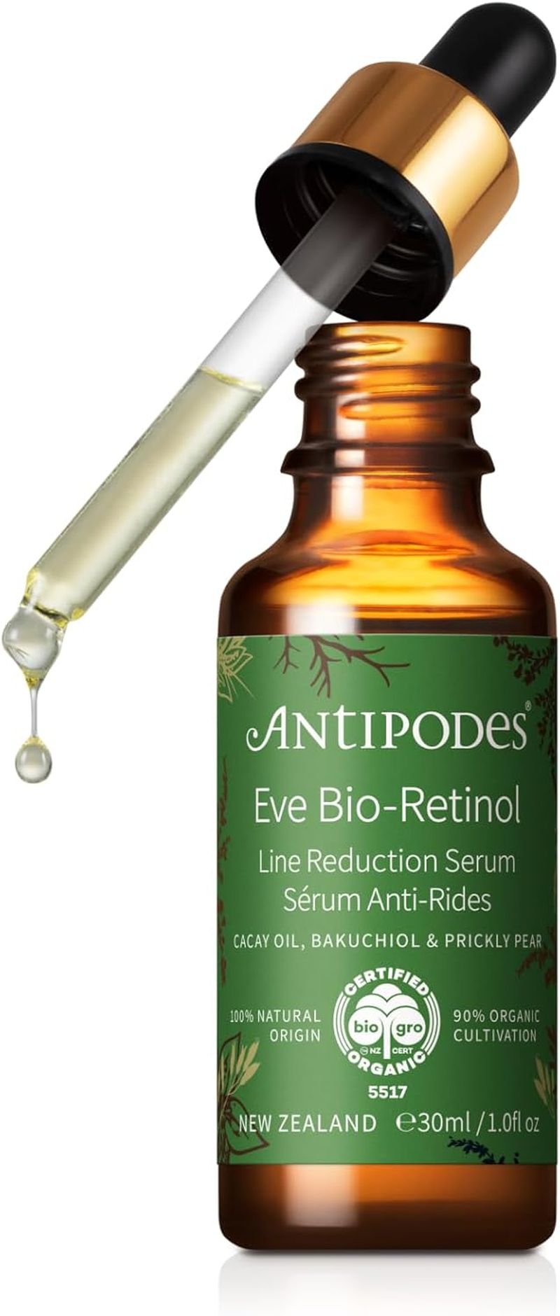 Antipodes Eve Bio-Retinol Line Reduction Serum &ndash; Vitamin a Serum &ndash; Collagen Serum with Cacay Oil & Bakuchiol &ndash; All Skin Types &ndash; 30Ml image number 6