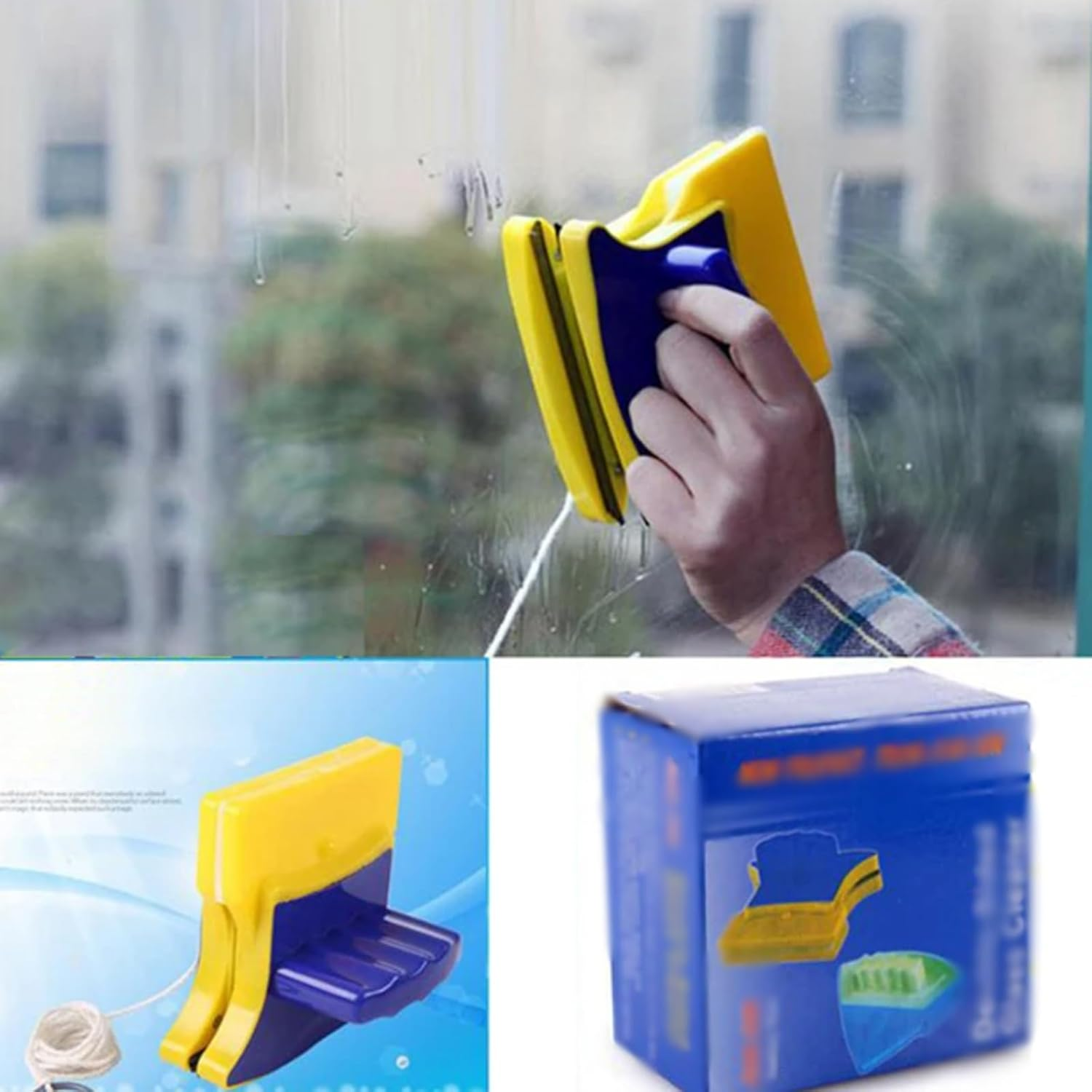 ZABEES Magnetic Window Cleaner, Automatic Water Discharge, Double Glazed Window Cleaner, Double Glazed Magnet Glass Cleaning Tool image number 4