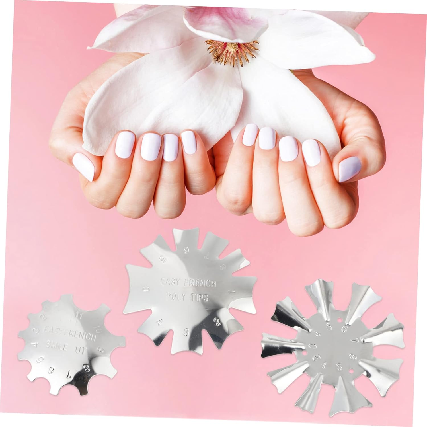 Baluue 3Pcs Nail Art Stencil for Professional Manicure Precision Trimmer for French Tips Easy to Use and Clean Design for Nail Shapes image number 1