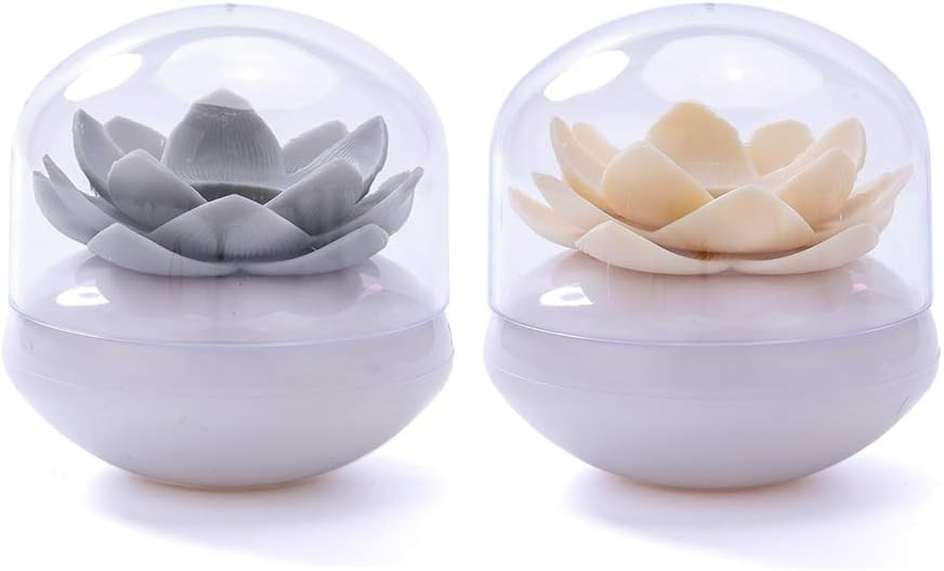 2 Pack Creative Lotus Cotton Swab Holder Q-Tips Toothpicks Holder Table Decorate Cotton Bud Storage Box Organizer