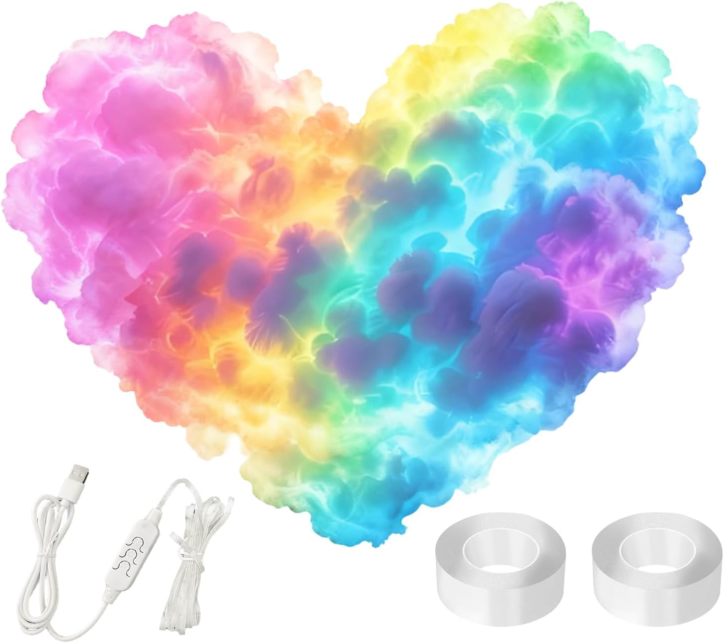 3D Storm Cloud Lamp - USB Decoration Set, Music Desk Lamp, Sturdy Holder for Ceiling, Bedroom, Living Room, Office, Party, Reliable Decorative Accessory for Parties and Photography image number 2