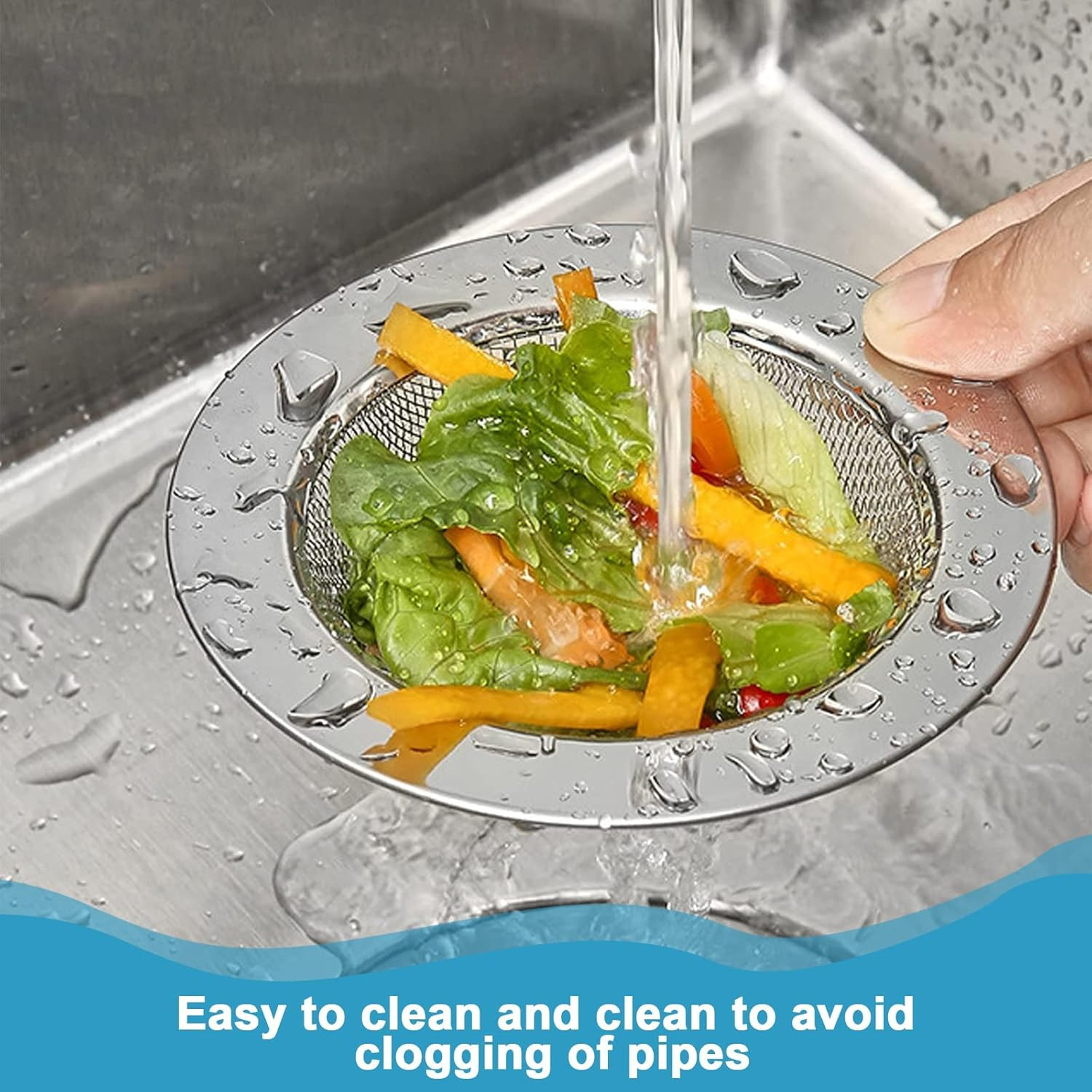 Drainage Filter, 75Mm Stainless Steel Sink Filter, 2 Pcs Fine Mesh Sink Strainer for Kitchen Bathrooms image number 4