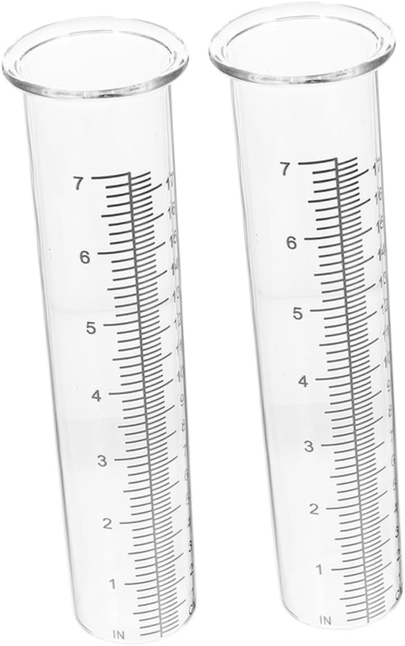 VICASKY 2Pcs Plastic Rain Gauge Tubes Outdoor Rain Replacement for Garden for Accurate Precipitation Tracking image number 1