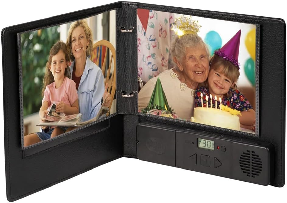 Talking Products, Voice Recordable & MP3 Talking Photo Album. 2 Hours Recording Time. Faux Leather Cover and 30 7X5" Pages. Create Your Own Memory Book or Welcome Book for Adoption (Deluxe Edition) image number 5