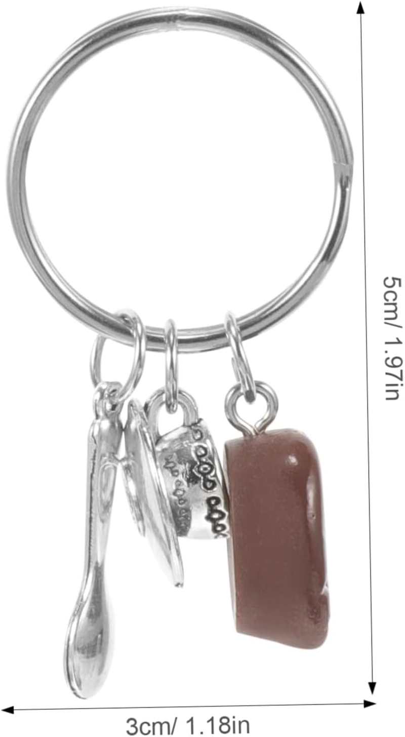 WATIIFUFU Cute Keychain Ring Vintage Coffee Bean Keychain Bag Hanging Decoration Adults image number 3