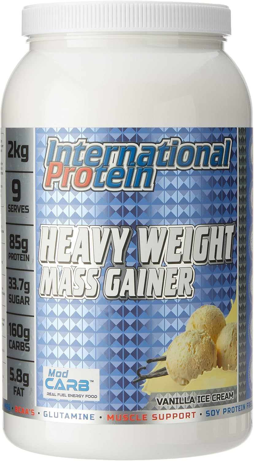 International Protein Heavy Weight Mass Gainer, Vanilla Ice Cream 2 Kg image number 2