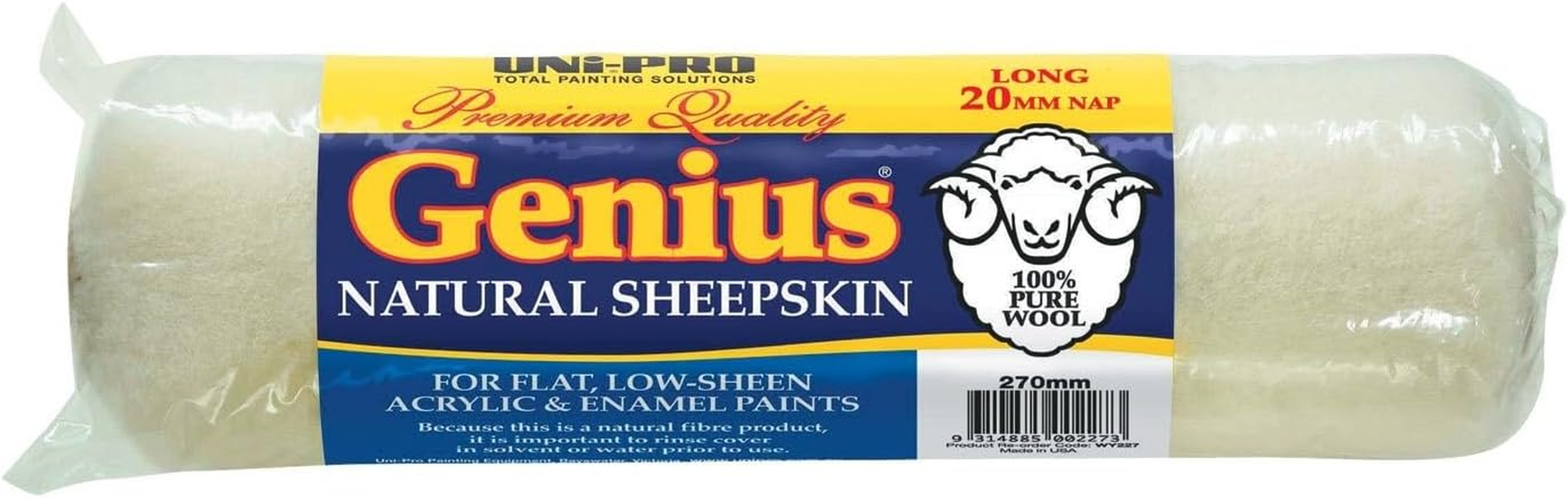Uni-Pro 20 Mm Nap Genius Sheepskin Roller Cover, 230 Mm