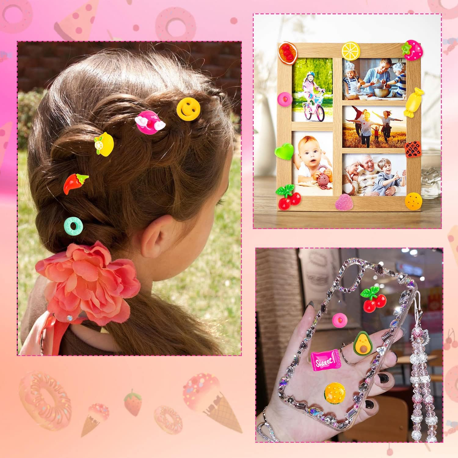 163 PCS Minitature Food Drink Bottles Toys, Mixed Resin Pretend Play Tiny Food Sets, Tableware Hamburg Cake Ice Cream Milk for Doll House Decoration Kitchen Cooking Game (1:12) image number 2