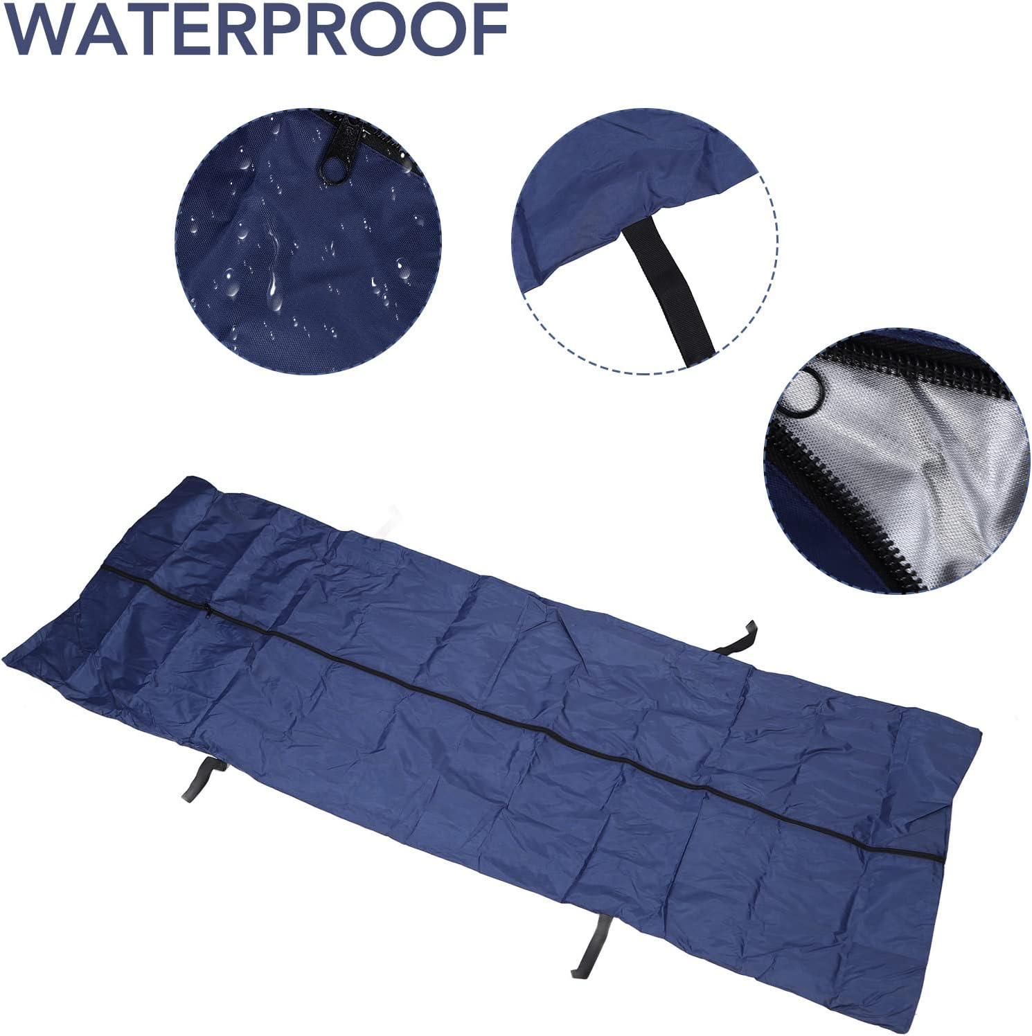 Cadaver Bag, Emergency Body Storage Bag, Thickened Leak Proof Corpse Bag, Silver Coated Oxford Waterproof Bags with 4 Handles, Reusable for Corpse Storage and Transportation (210 * 75CM) image number 4