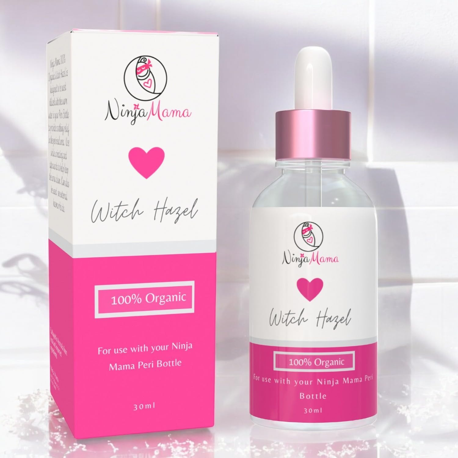 Ninja Mama Certified Organic Alcohol Free Witch Hazel - 30Ml for Use in Peri Bottle for Postpartum Perineal Care. for after Childbirth - Labour & Delivery Hospital Bag image number 3