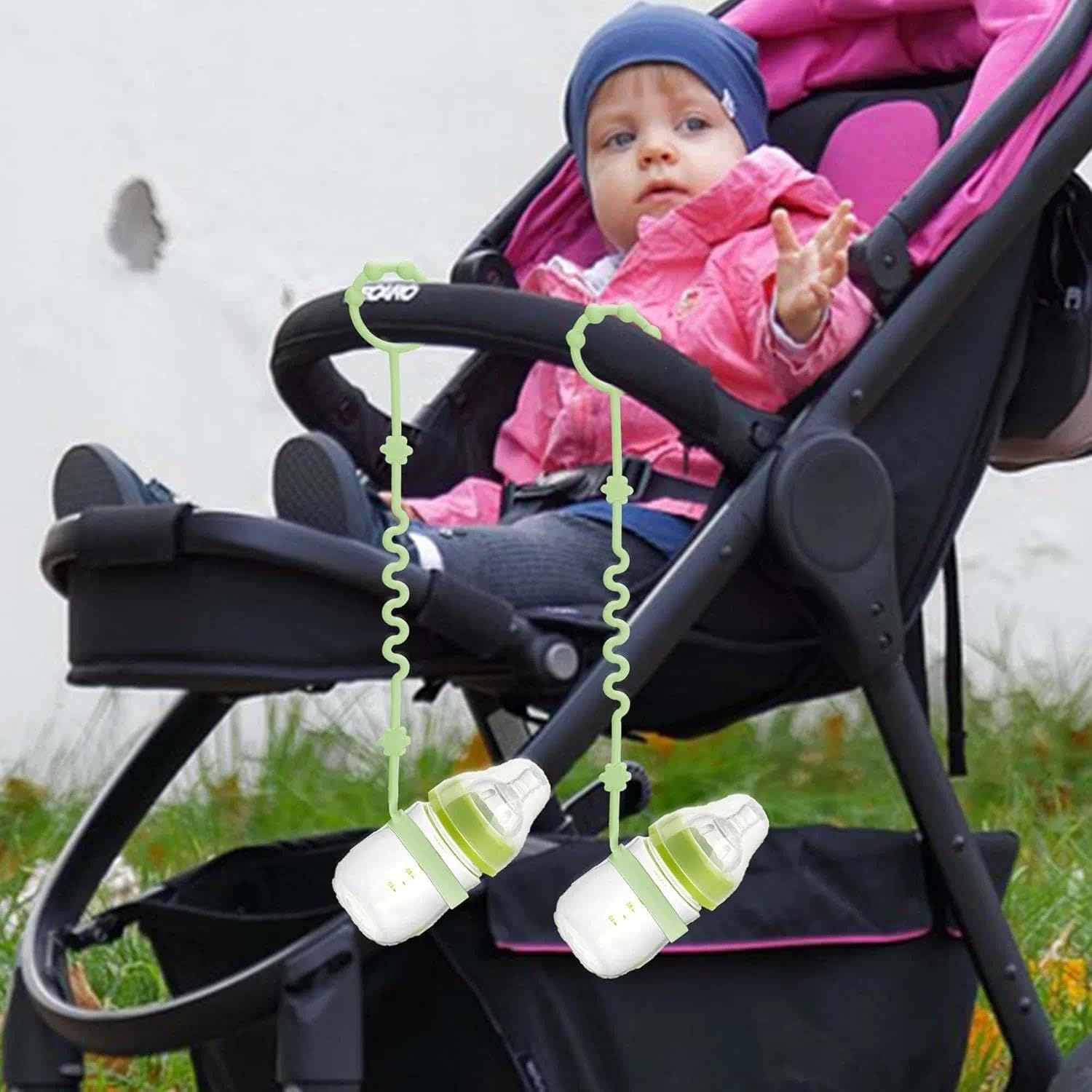 (2 Pcs) Sippy Cup Strap Keep Bottles and Sippy Cups off the Floor, Sippy Cup Holder Strap Suitable for High Chairs, Strollers and Water Bottles- Dishwasher Safe image number 5