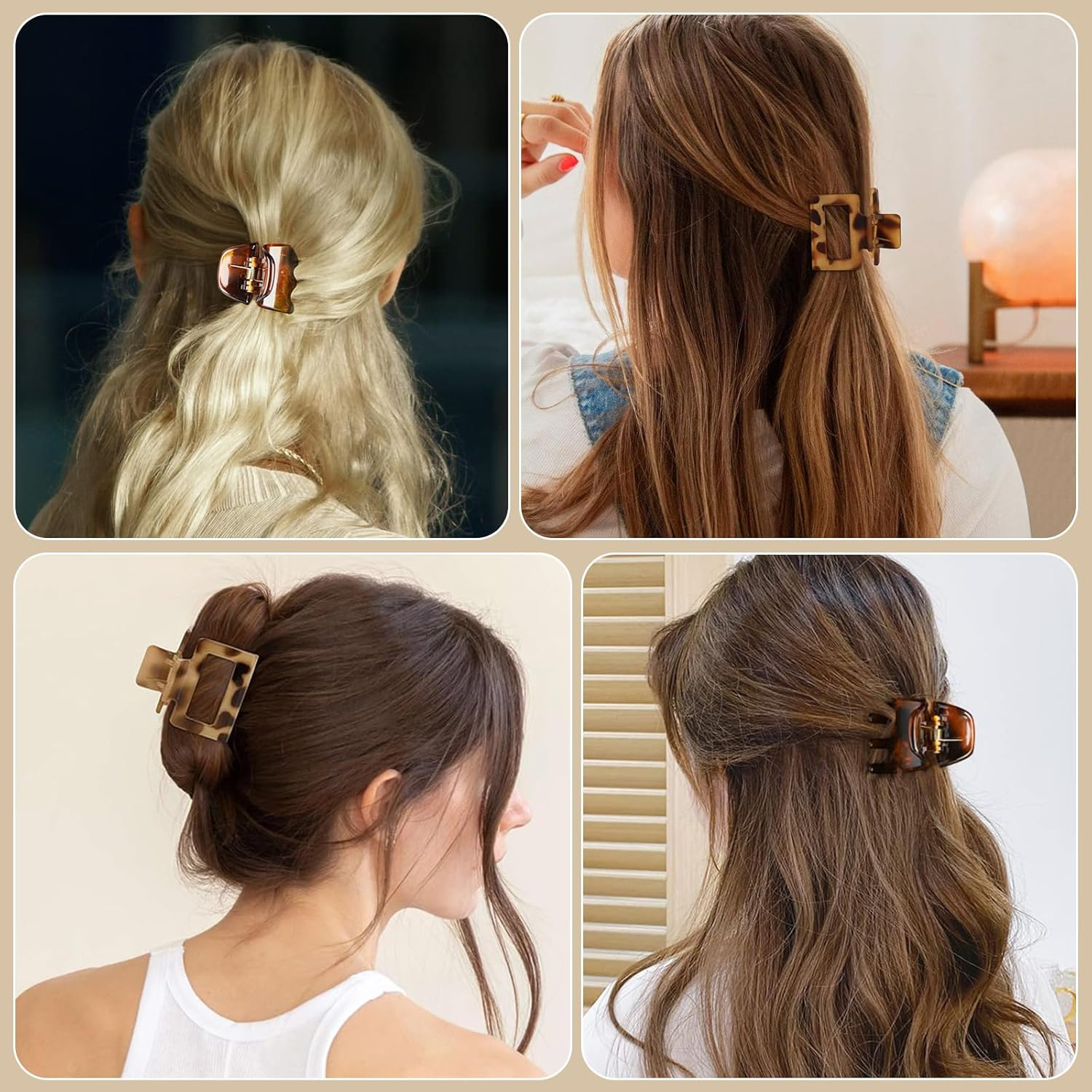 Evadollina Hair Clips for Ladies, 8 Pieces Hair Claw Clips, Amber Duckbill Hair Clip, Duckbill Clips for Women, Hair Clamps, Flat Clips, Christmas (2 Designs) image number 5