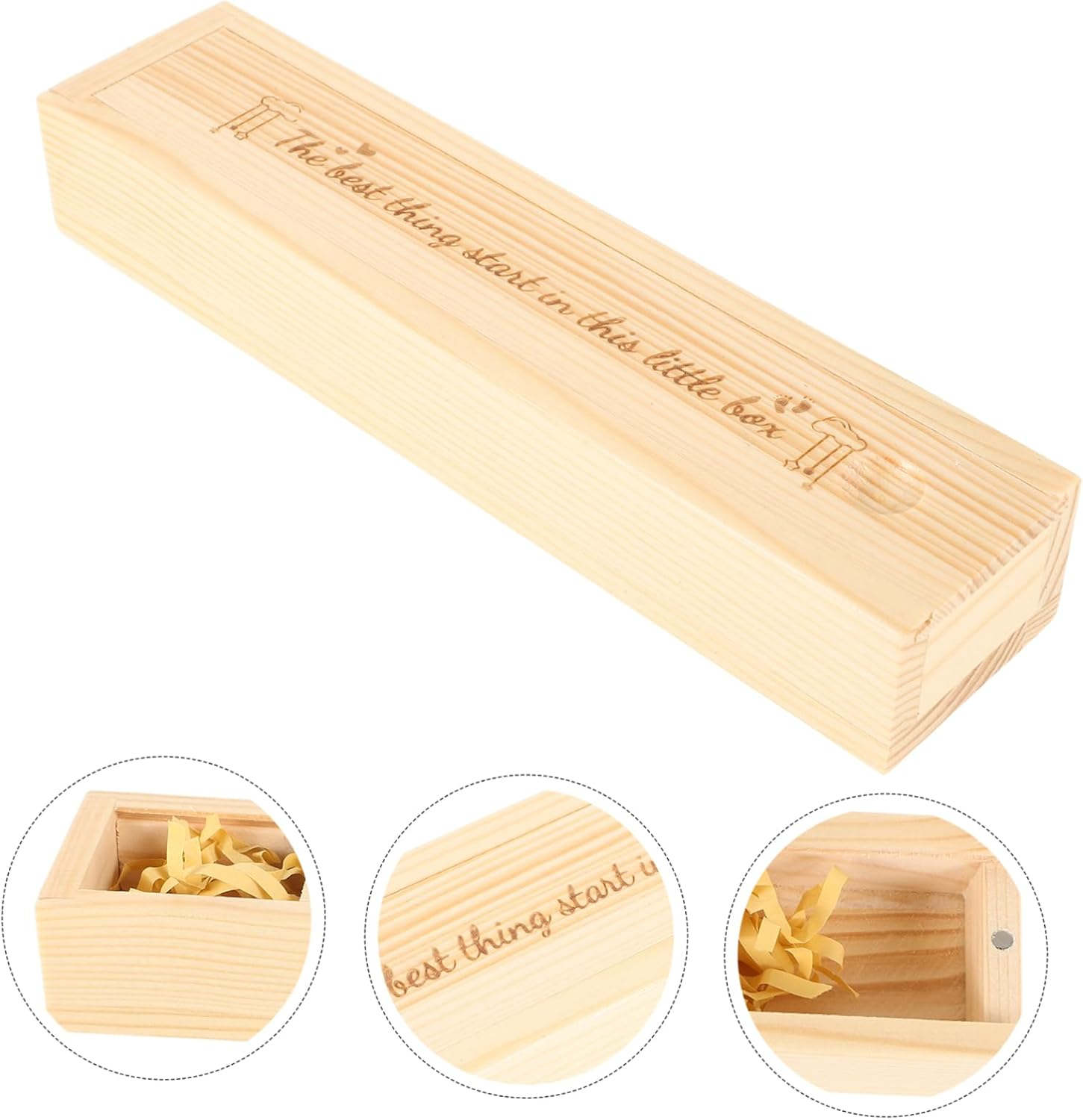 ABOOFAN Wood Pregnancy Test Storage Box Lid, Baby Announcement Keepsake Organizer, Natural Wood Pregnancy Test Holder for Pregnant Women, Newborn image number 3
