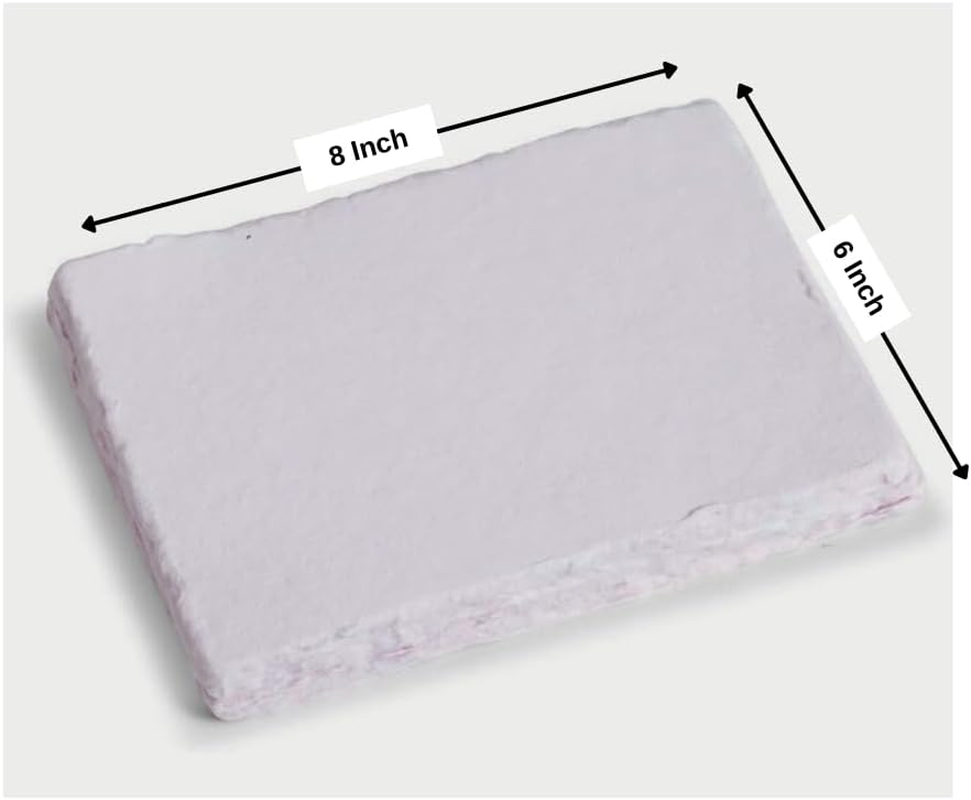 OVERDOSE White Cotton Paper - Pack of 50 - Handmade Cotton Sheets - Paintings, Drawings, Letters, Stationery - Thick 200 GSM - Size 7X5 Inches - 15X10 Cm image number 1